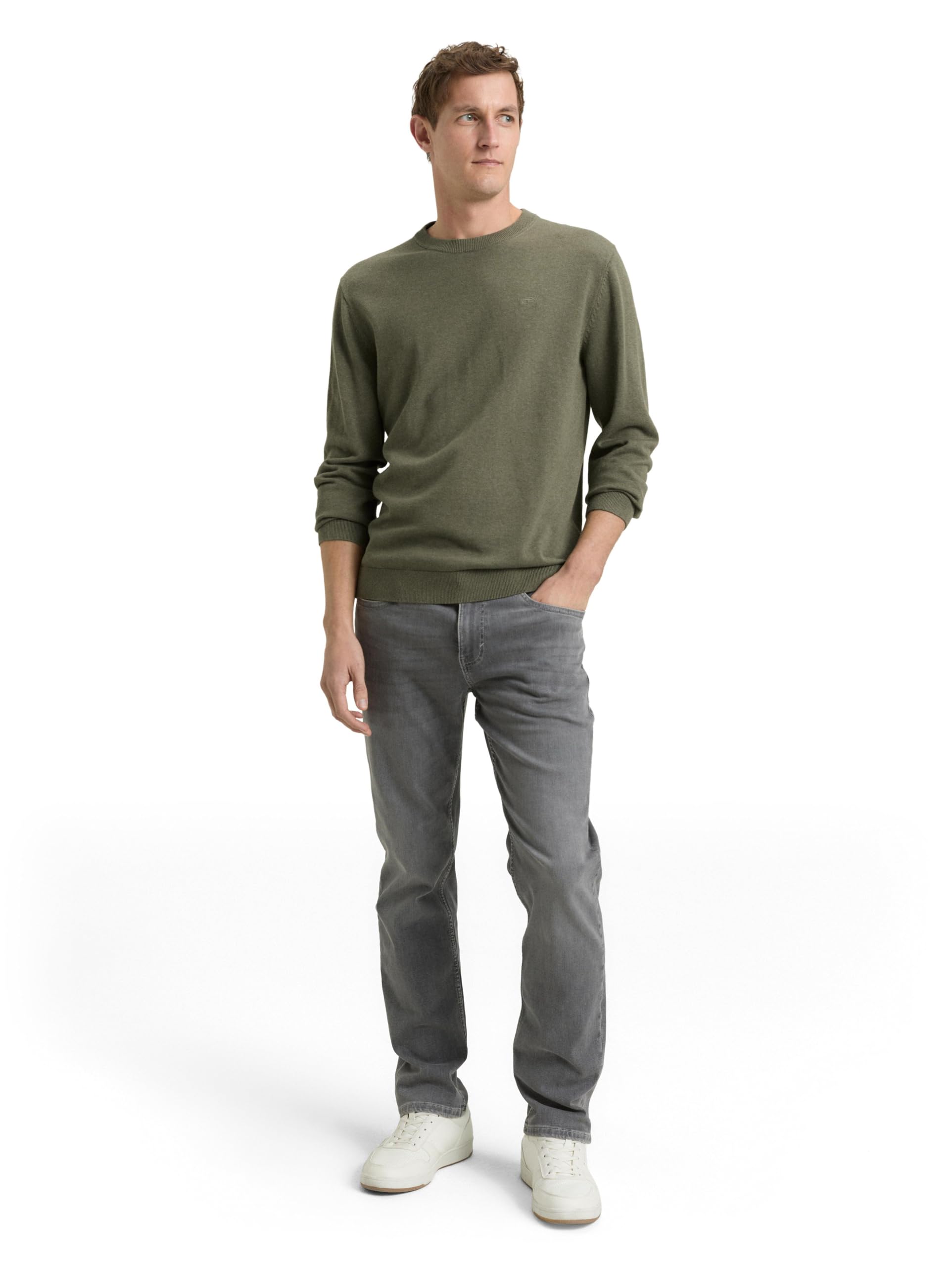 Tom Tailor Herren 1039805 Pullover, 39401 - Tea Leaf Melange, XS – Ansicht 2