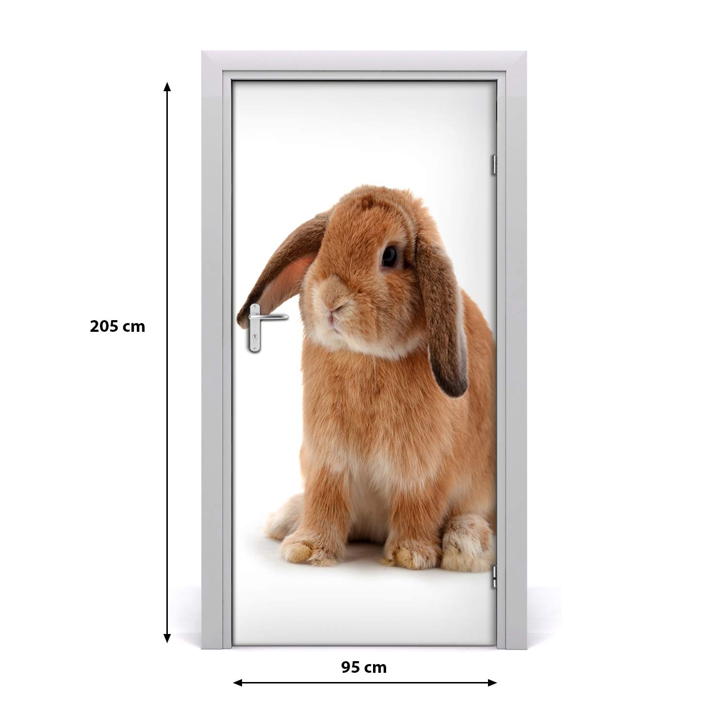 Tulup Autocollant De Porte – 95x205 cm Étiquette Décoration Auto-Adhésive Papier Peint Imperméable pour La Porte - Mur de Lapin