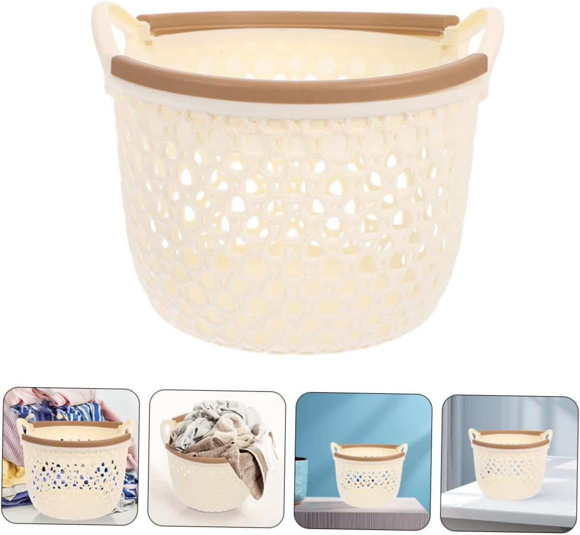 Flexible Laundry Basket Breathable Plastic Hamper with Large Capacity Portable Handle for Easy Carrying Stylish Design for Bedroom and Nursery Storage