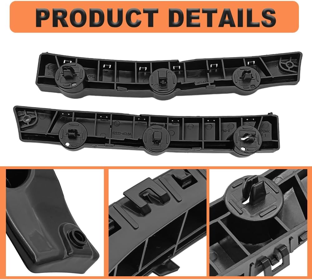 Front Bumper Bracket Pair Left Right Bumper Cover Support Compatible with Nissan Rogue 2014-2019 Replaces 622224BA1A 622234BA1A NI1032108 NI1033108