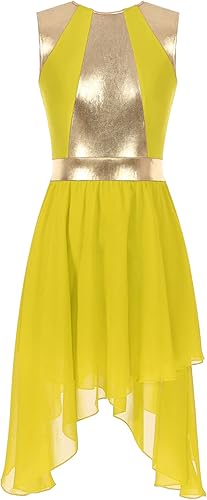 Vestido de baile de alabanza brillante metálico para mujer, disfraz litúrgico de adoración lírica, ropa de alabanza de bloque de color