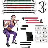 Vista 1 de WHITECLOUDZ Pilates bar kit with Resistance Bands for Home Workout, Pilates Equipment with Upgraded 3in1 Workout bar & 6 Exercise Resistance Bands
