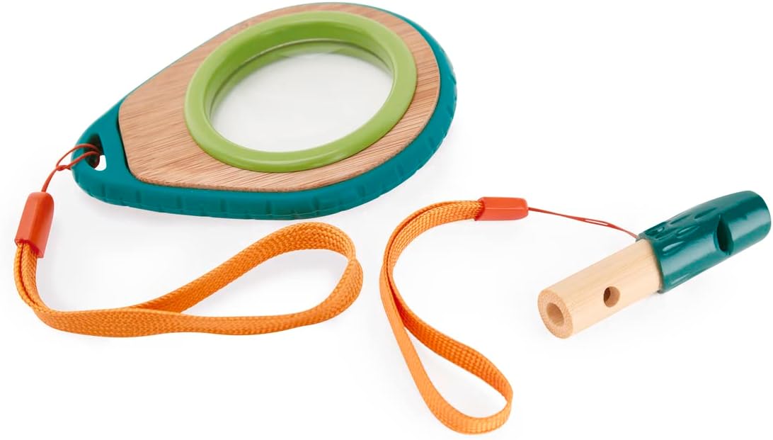 Magnifying Glass, Sustainable Bamboo And Plant-Plastic Detective Playset, Hape Nature Detective Set, Nature Exploration Toys for Outdoor Games. 3 years +