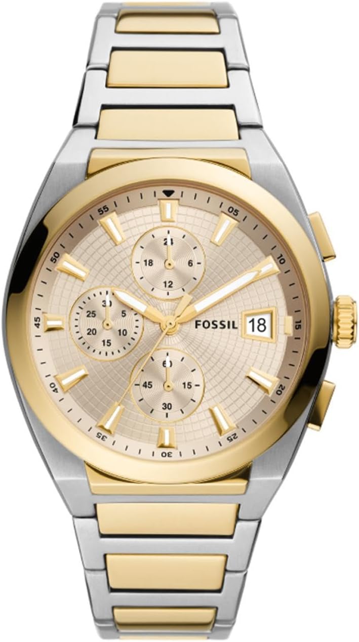 Men's Everett Quartz Stainless Steel Chronograph Watch, Color: Gold/Silver (Model: FS5796)