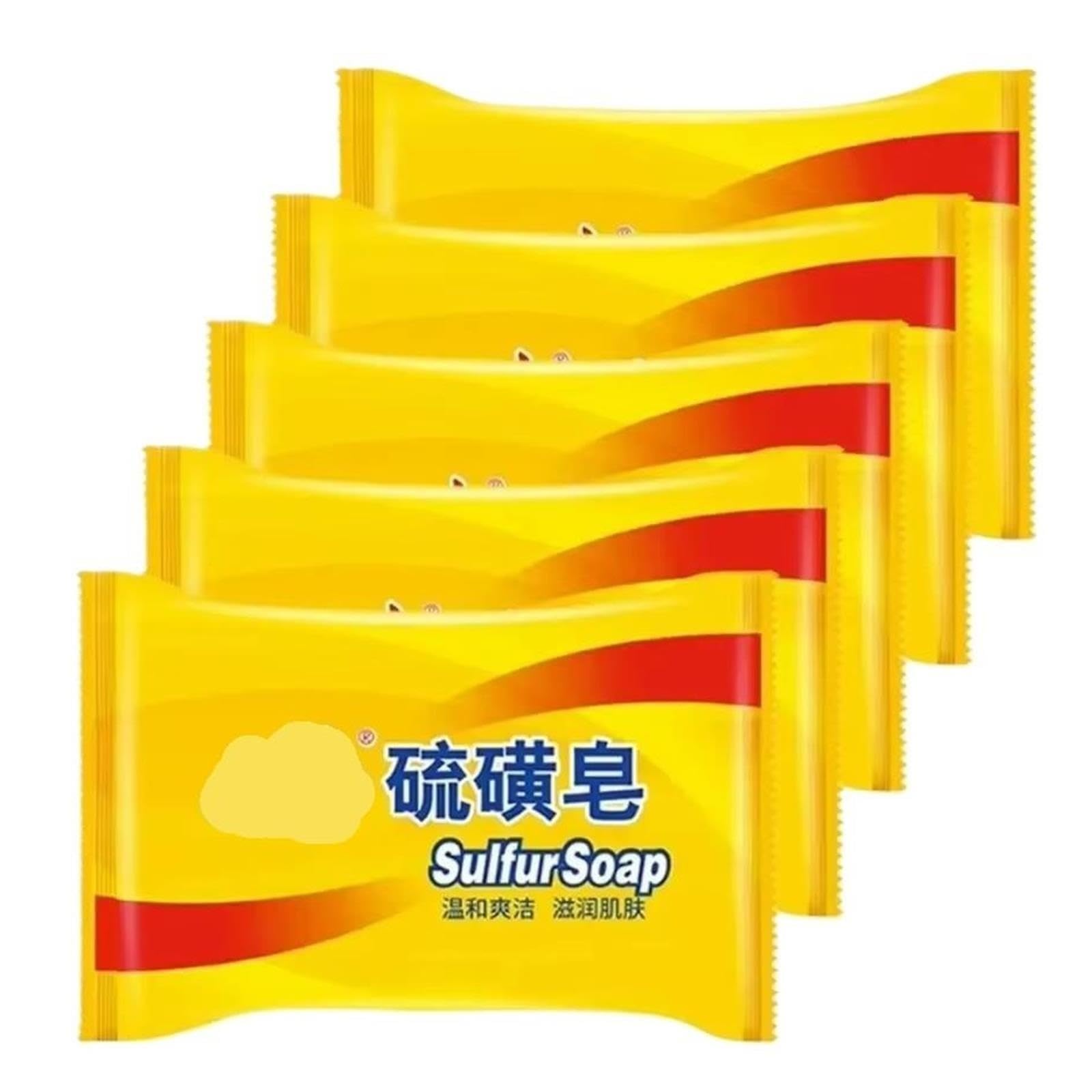 Sapone allo zolfo 3/5 pezzi Lavaggio corpo viso olio per pulizia profonda unisex(5PCS)
