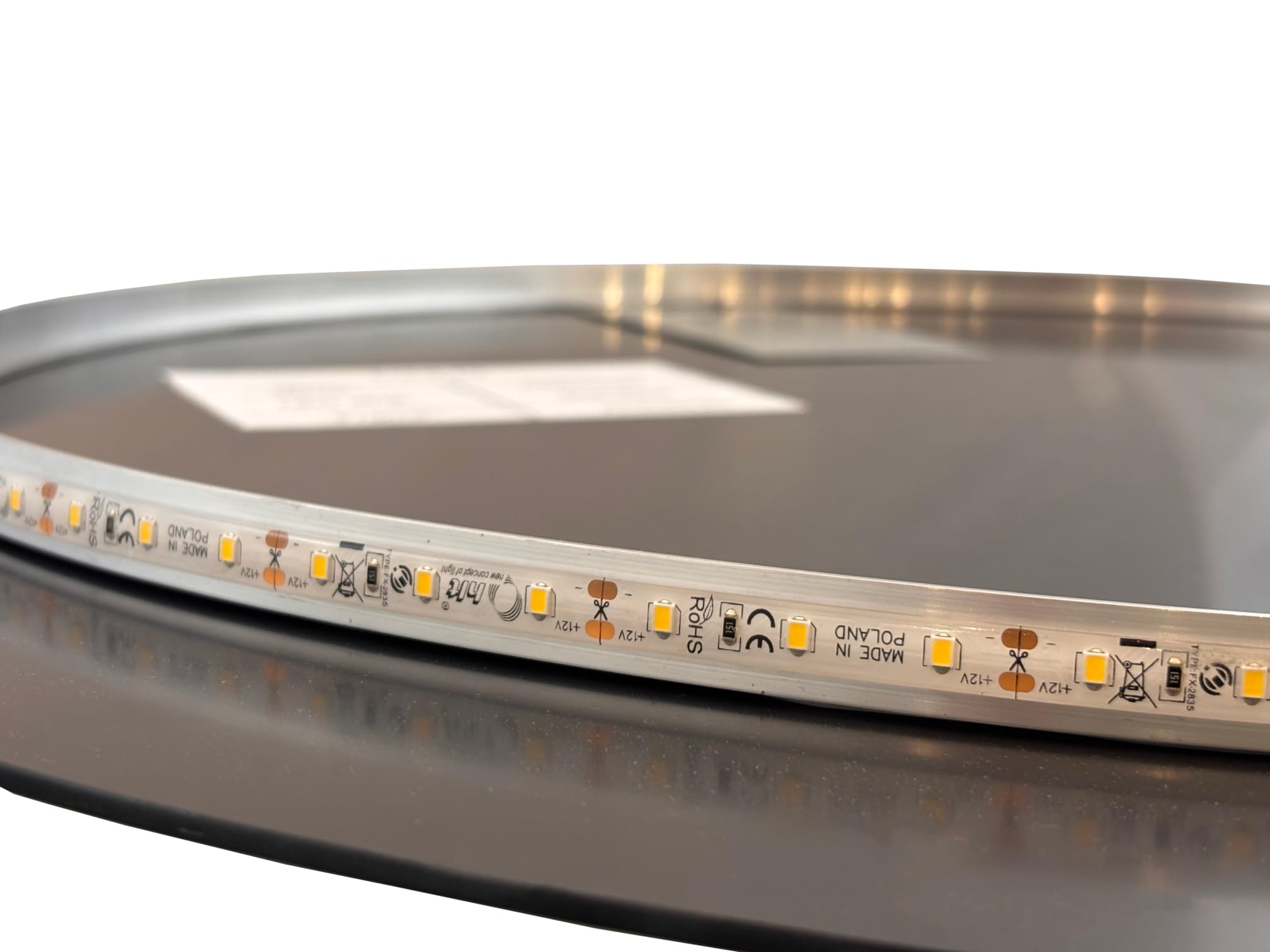 BD ART - Wandspiegel - Badspiegel - Rund Ø 60cm - mit LED Beleuchtung - Lichtfarbe Warm 3600K, IP44 - Spiegel Groß - Aluminiumrahmen - Bad Wand Spiegel