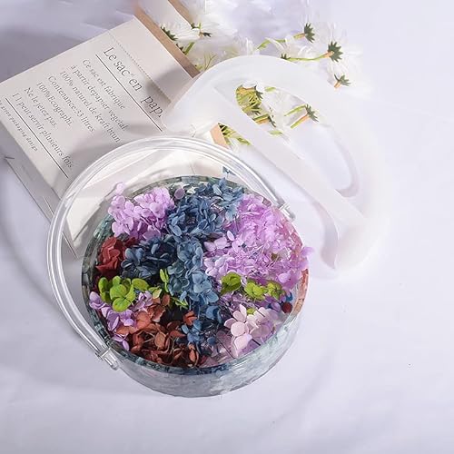 Ice Bucket Silicone Resin Mold Baskets With Handles Round Shaped Epoxy Silicone Casting Molds For Food Fruit Candy Flower Wine Beer Bottles Storage,3D Diy Making Handmade Home Display Decor Crafts #TOP2