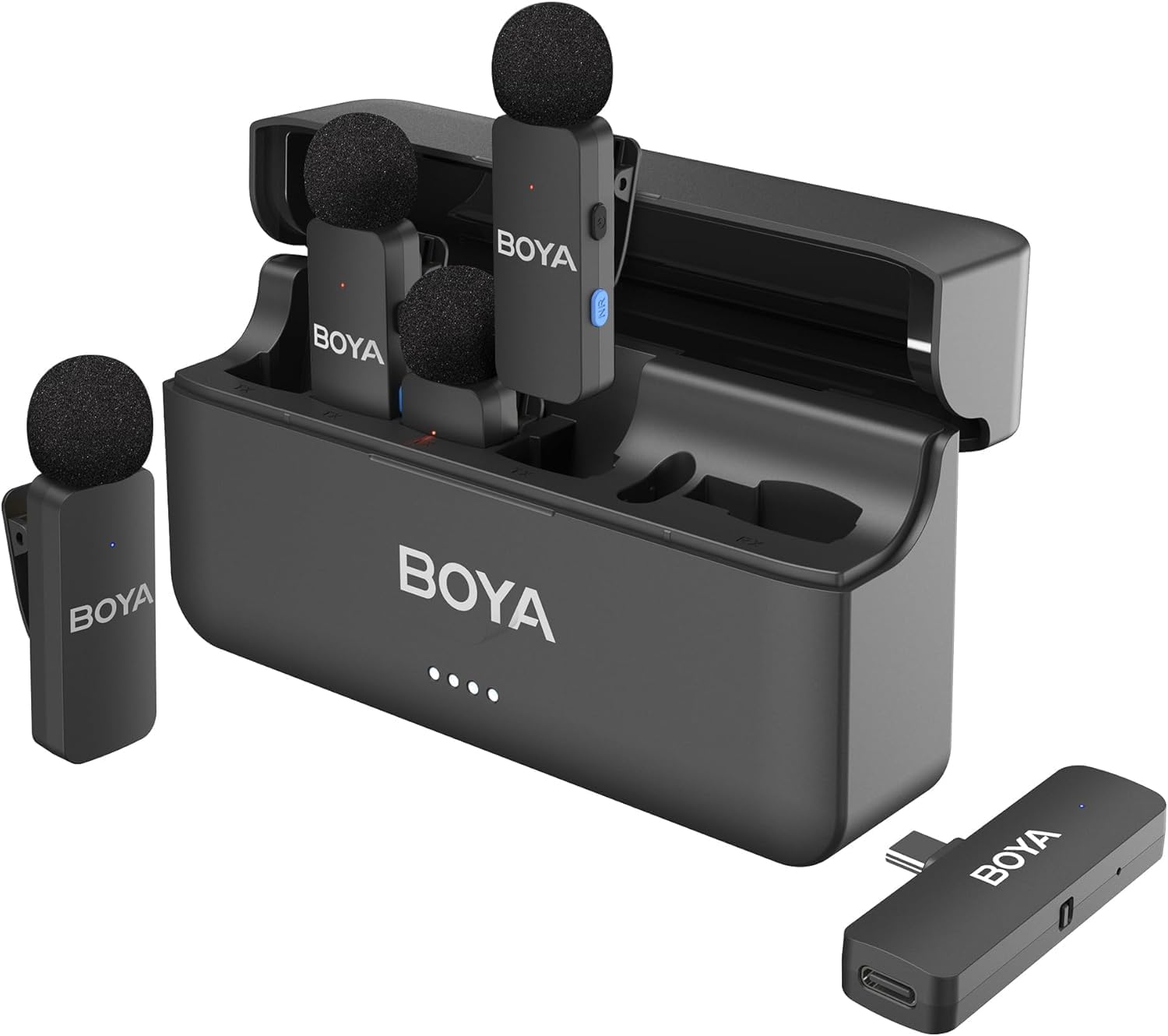 BOYA BY-V4U iPhone 15/16シリーズ、充電ケース付きAndr