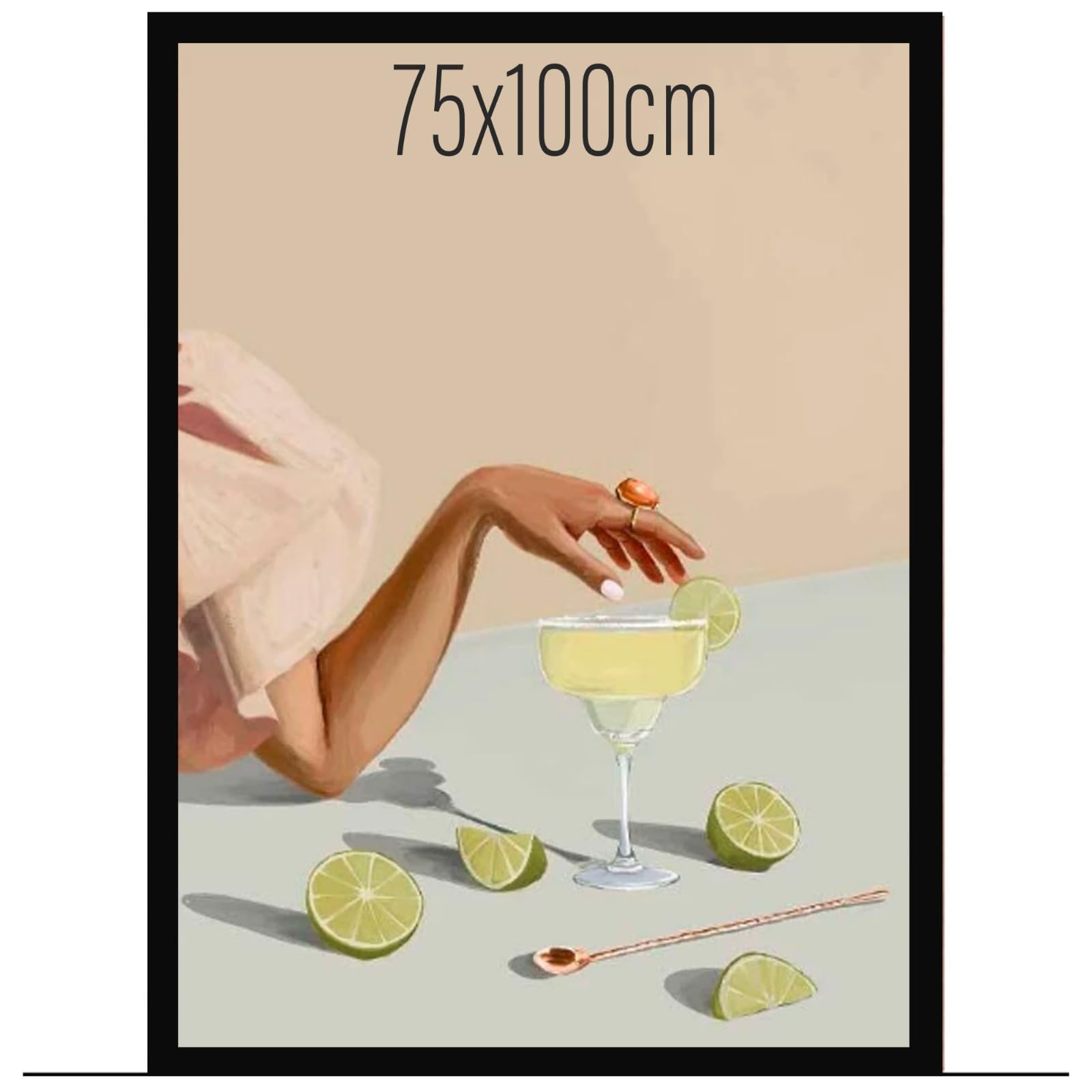 Large Poster Frame 75x100cm Wall Photo Frame Acrylic Plexiglass Pictures Frame 75x100cm for Wall Decoration (Black, 75 x 100 cm)