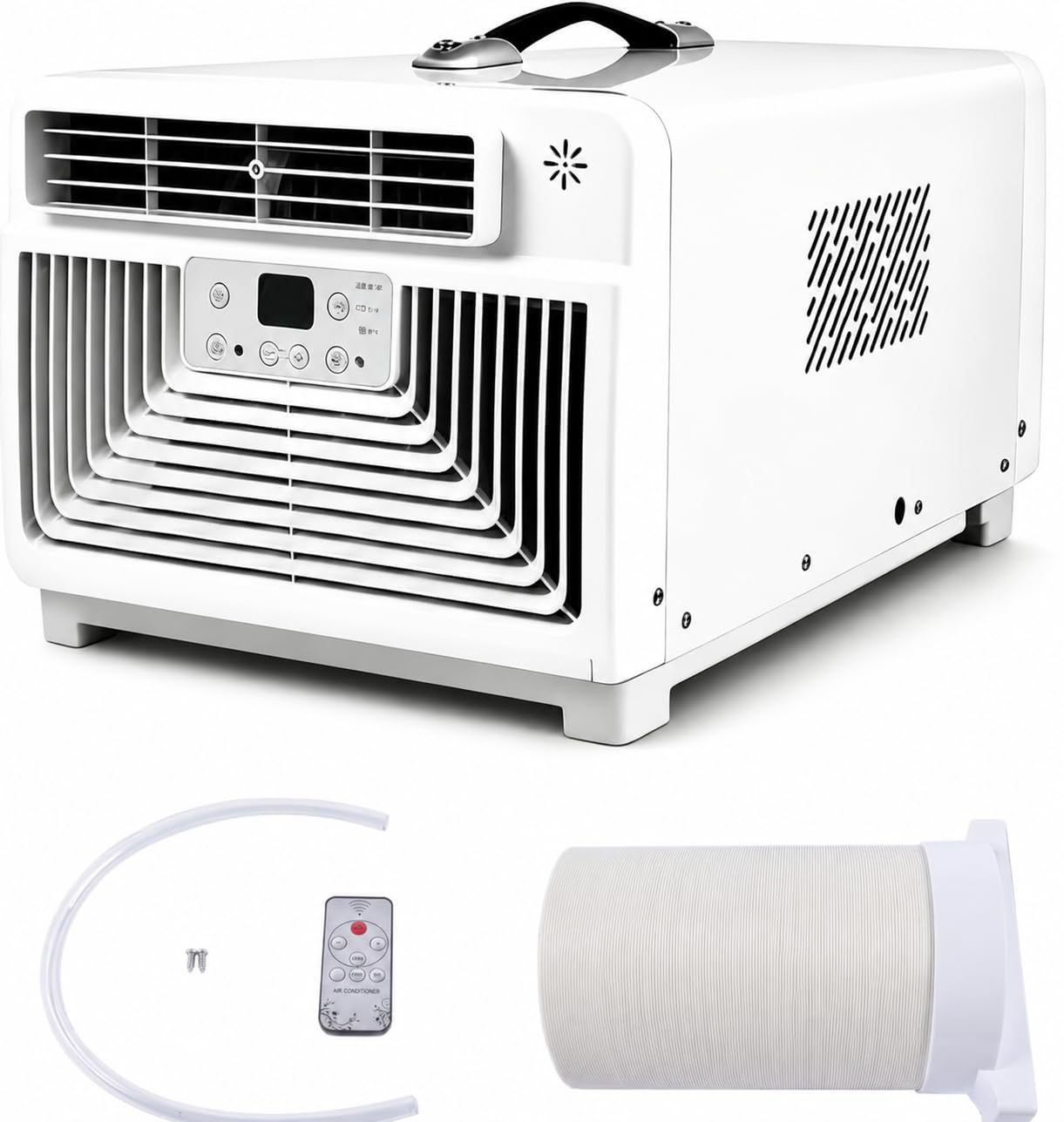 KPOUYYDS Portable Tent Air Conditioner, 3400 BTU AC110V/220V Quiet 4-in-1 Standing Cooling Camping AC Unit for rooms up to 107 sq ft, 12h Timer for Camping Tent, Truck, Outdoor or Home Use