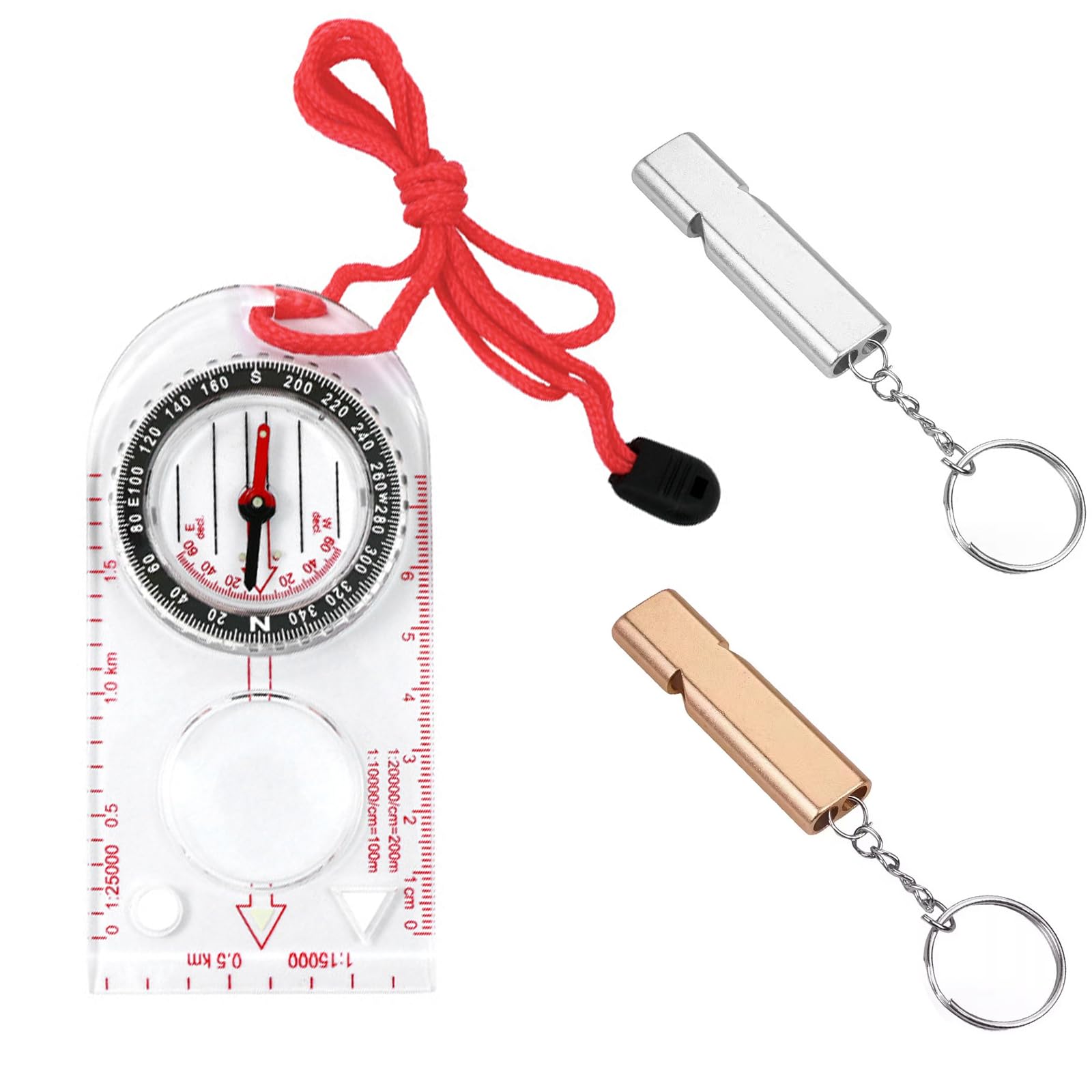 1 Piece Orienteering Compass with Adjustable Declination, Precise Map Reading Hiking Navigation Compass for Trekking, Expedition, Survival and Outdoor Orienteering