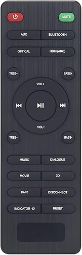 Allimity Nuevo control remoto de repuesto compatible con el sistema de barra de sonido Pheanoo D5 D6