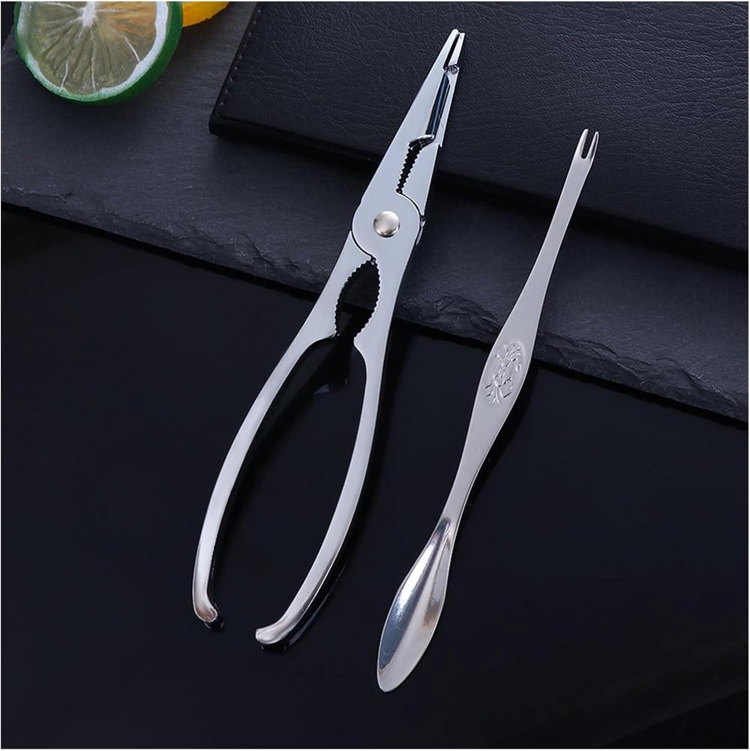 Seafood tools 2Pcs Stainless Steel Seafood Cracker Pick Fork Set Nuts Shellfish Lobster and Crab Tool