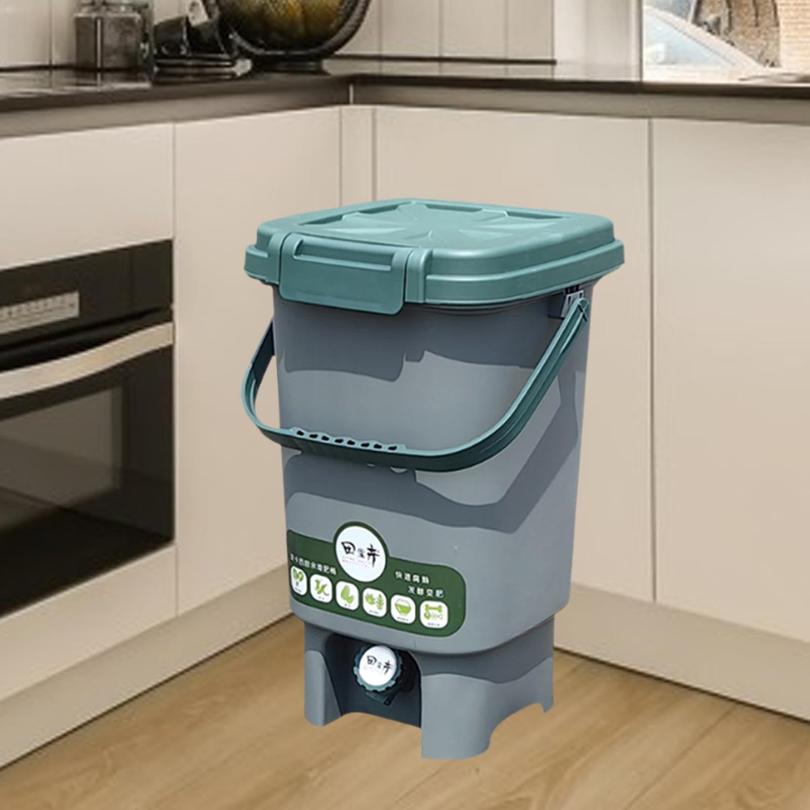 kowaku Seau à Compost avec Poignée, Poubelle pour La Maison et L'extérieur, L