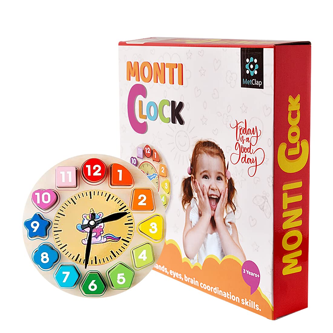 Metclap Kids Educational Watch - Montessori Digital Learning Toy | Wooden Time Learning Clock | Interactive Toy for Toddlers | Ideal for Children Aged 3-8 4