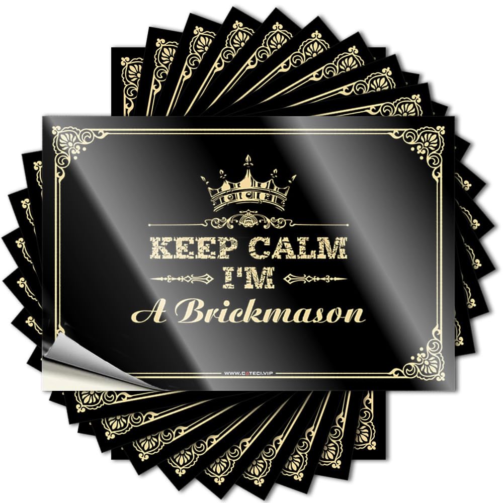 Beer Accessories Tumbler Sticker - Keep Calm I'm A Brickmason Vintage Durable Sticker Easy Apply for Racing Decor(8X12CM)