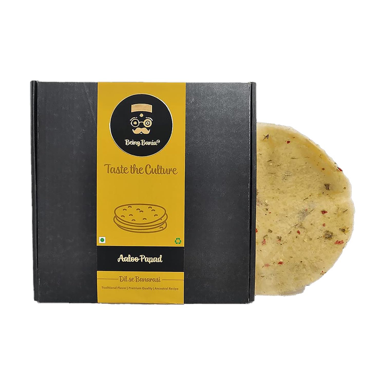Being Bania Aloo Papad 100% Natural, Banarasi Aloo Papad 450 gm, Aloo Flavour Fryums, Indian Snack Papad