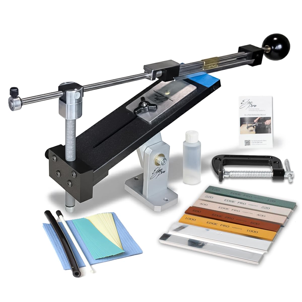 EDGE Pro Beveltech 4 Precision Knife Sharpening System Guided Sharpener with Laser-Engraved Angles Tilting Work Height and Multiple