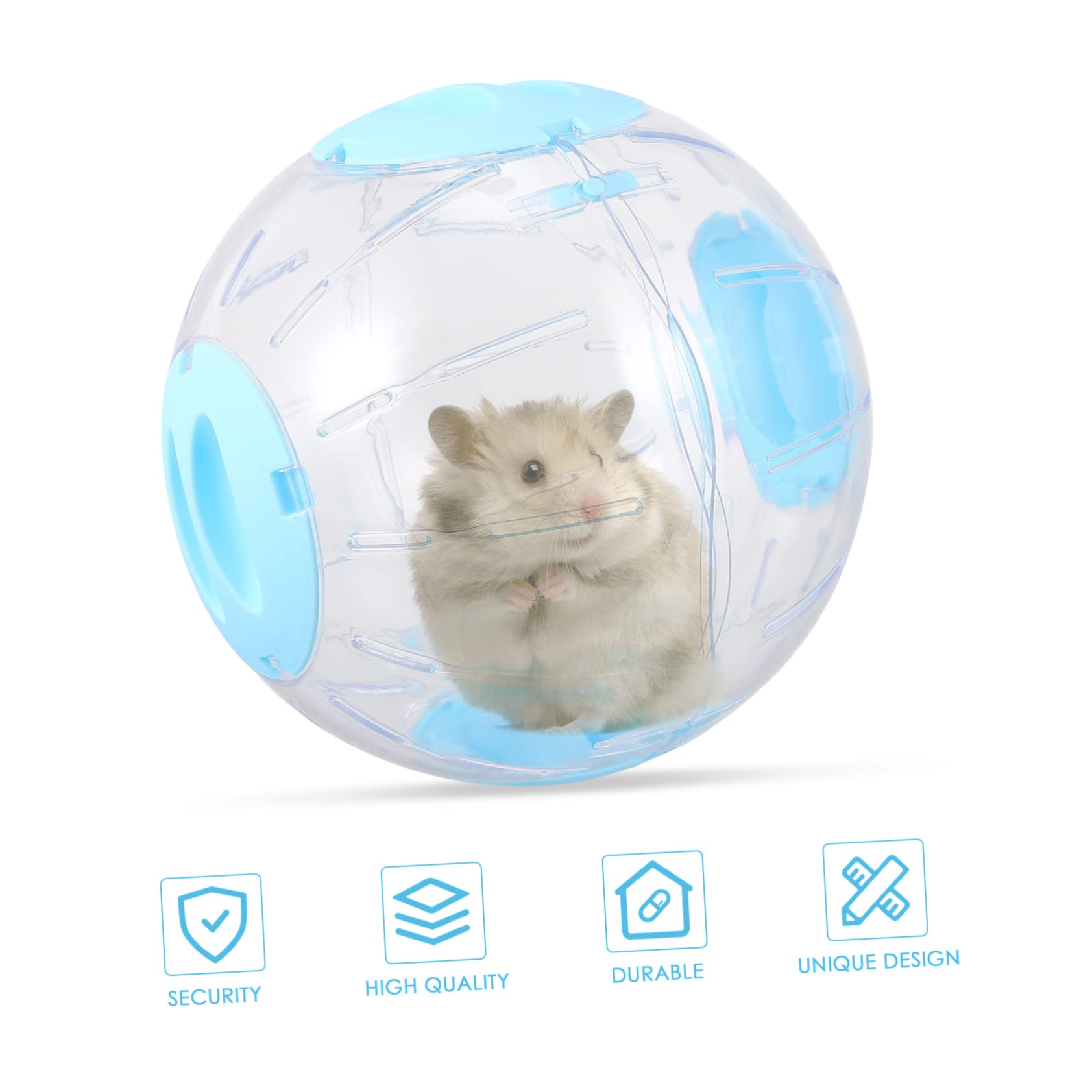 ibasenice Transparenter Hamsterlaufball zum Spielen Kleintierspielzeug aus Hochwertigem Material für Hamster Rennmäuse und Andere Kleintiere Aktivitätsspielzeug für Haustiere