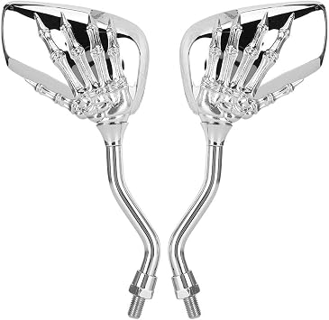 2pcs Motorcycle Rearview Mirrors 8mm 0mm Thread Skeleton Claw Side Mirrors Handlebar Reflector for