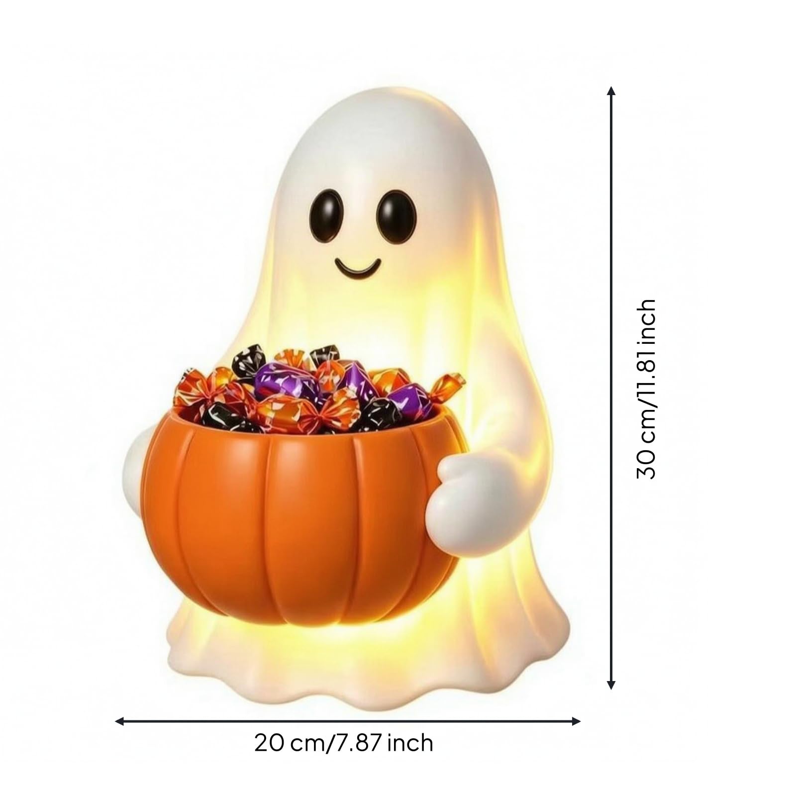 con Zucca Festivo Soprammobile | Resina Resistente Intemperie, Statuetta di, Ciotola Caramelle a Forma di Zucca, per, Cortile, Stile A