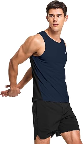 Miniatura 3 de DEMOZU Camiseta sin mangas para correr para hombre, para entrenamiento, gimnasio, atlética, muscular, tallas grandes y altas