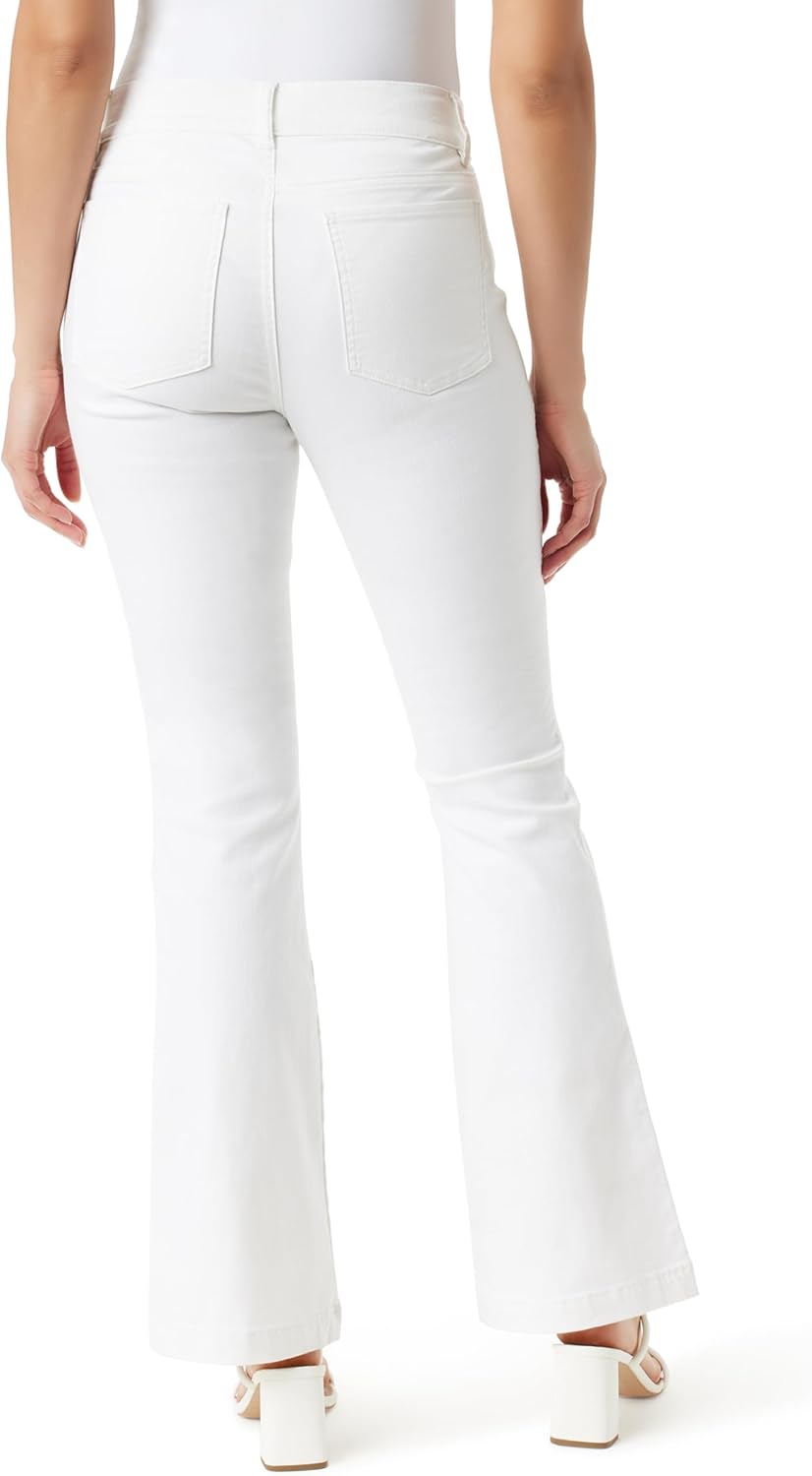 Gloria Vanderbilt Women's Shape Effect Pull On High Rise Flare Jean Standard, Vintage White - Image 2