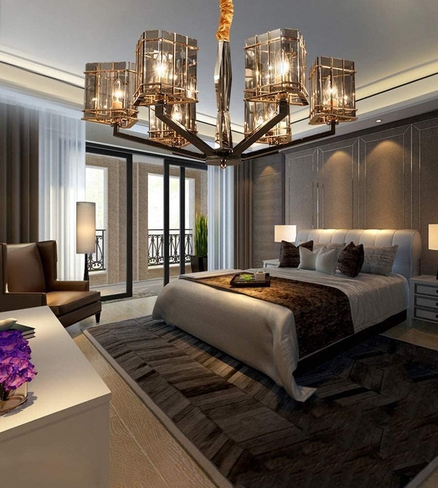 Crystal Chandeliers 6 Modern Minimalist Ceiling Lights Crystal Modern Chandelier Simple Atmospheric Chandelier Personality Creative Ceiling Lamp Hardware Fashion Hanging Lamp