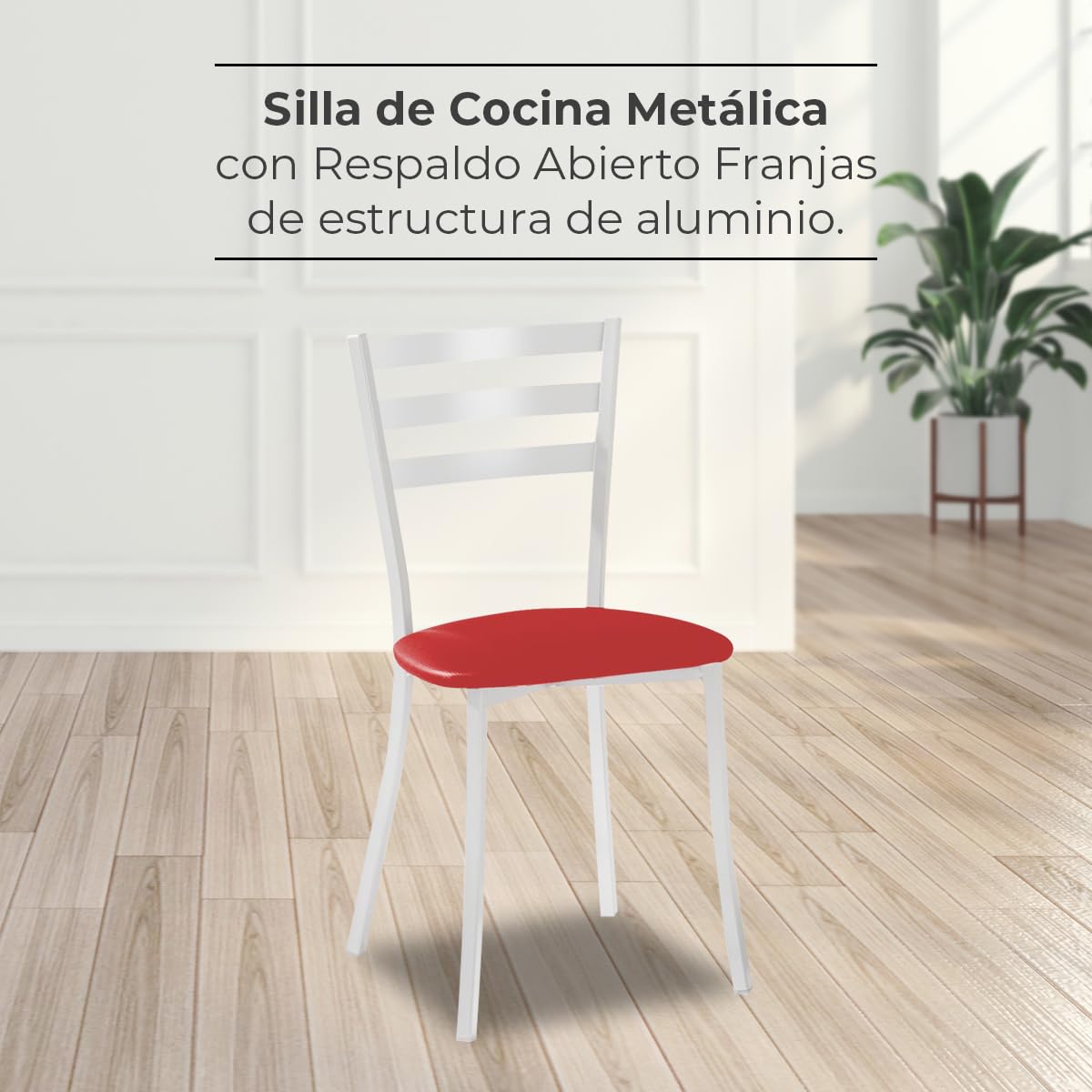 ASTIMESA SCMBLRO Due sedie da cucina, metallo, rosso, altezza della seduta 45 cm