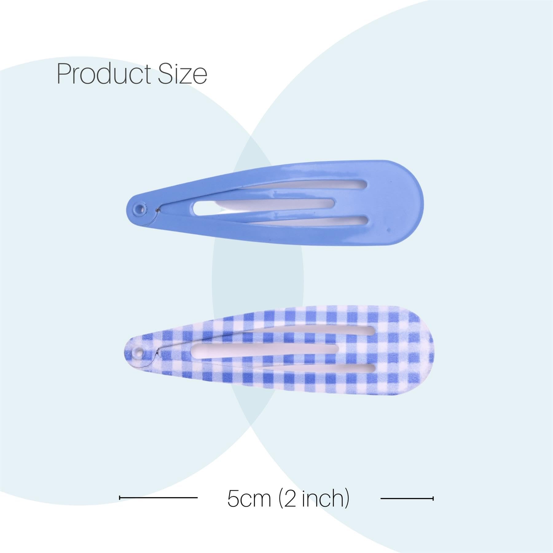 Basic Sense Spiral Streamer Elastics and Hair Snap Clips - Plain & Gingham for Girls Mid Blue - Image 3