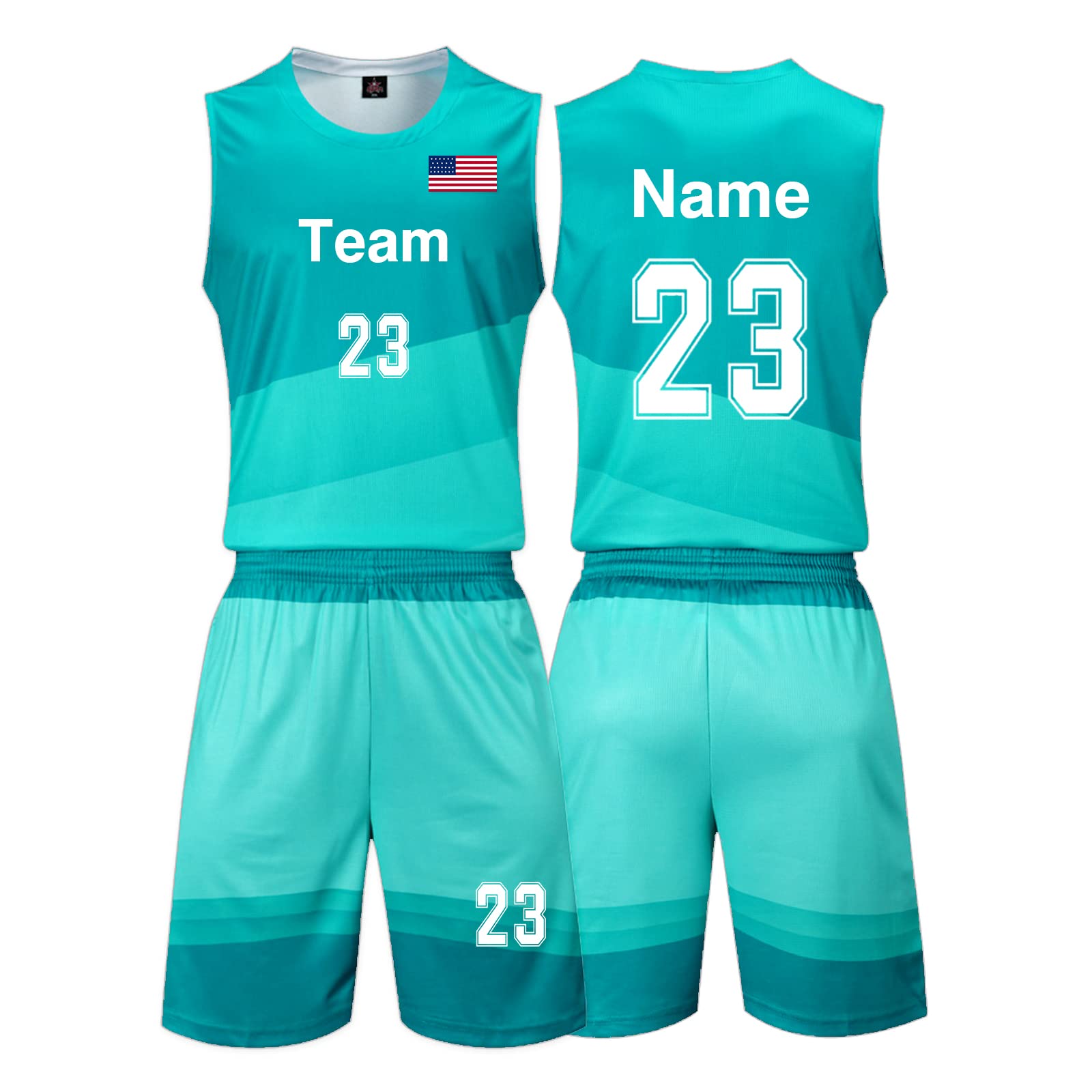 LAIFUCustom Basketball Jerseys Kit - Customizable Name Number Team Logo - Basketball Team Uniforms for Men Women Youth Kids