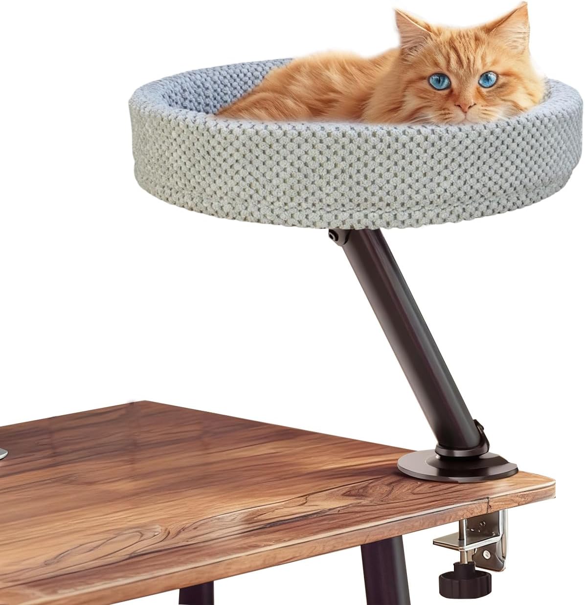 Simcat Modern Desk Cat Bed, Pet Cat Bed for Table Supports Up to 40 lbs, Removable Study Office Game Tables Indoor Cats Desk Beds