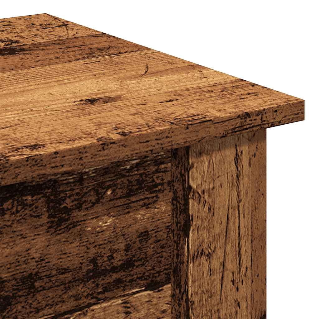 Mesa de café de madera vieja, 40 x 40 x 42 cm, hecha de madera, con capacidad de carga de 60 kg, moderna mesa auxiliar para salón, balcón y dormitorio, mesa de centro con espacio de
