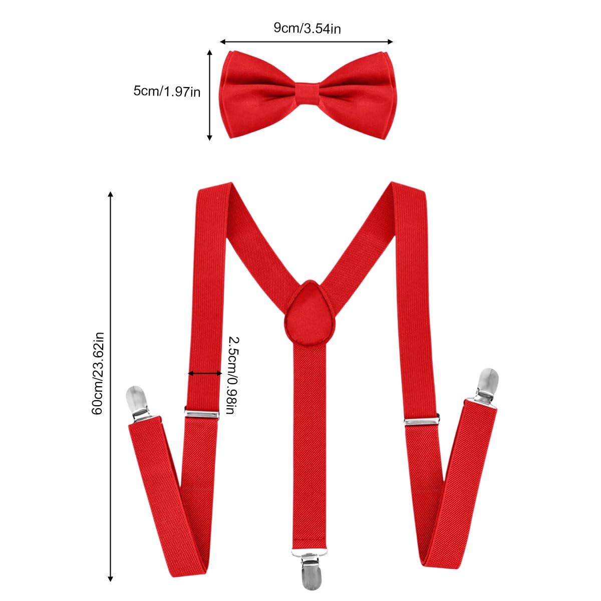 Tokaneit Niños Tirantes Pajarita Juegos Tirantes Ajustables en Forma de Y con Pajaritas,Juegos Pajaritas Ajustables Niños,Child Kids Clip On Suspenders,Portabebés,for Boys and Girls