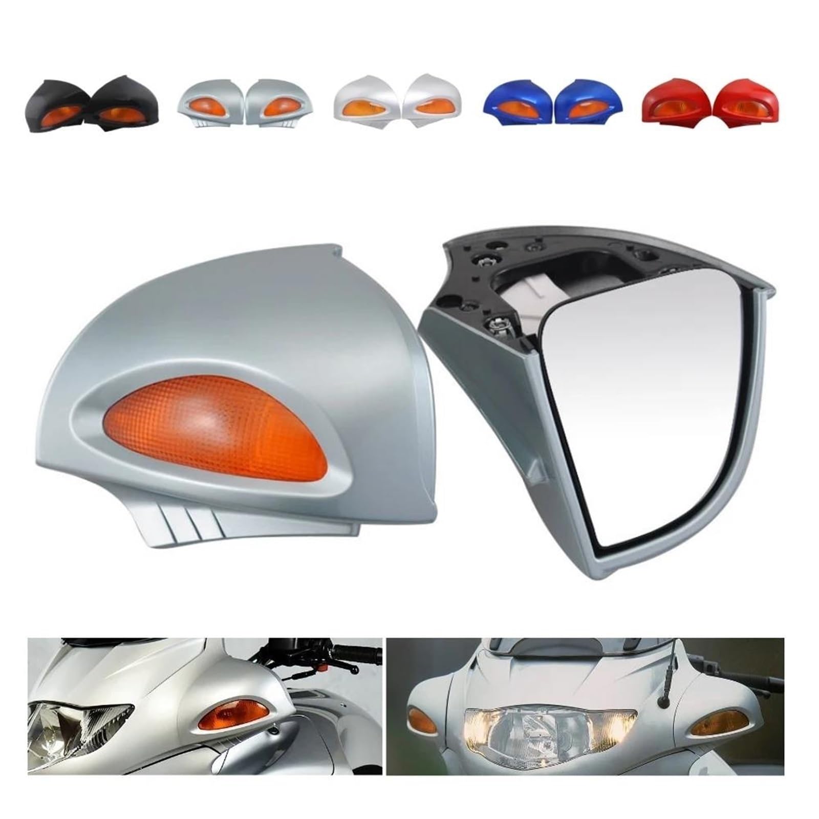 Retroviseur Moto pour BMW pour R1100RT pour R1150RT pour R1100 RT R850RT Motos Carénage Rétroviseurs Latéraux Rétroviseur Clignotant Couvercle Lentille Ambre Rétroviseurs Latéraux Moto(1)