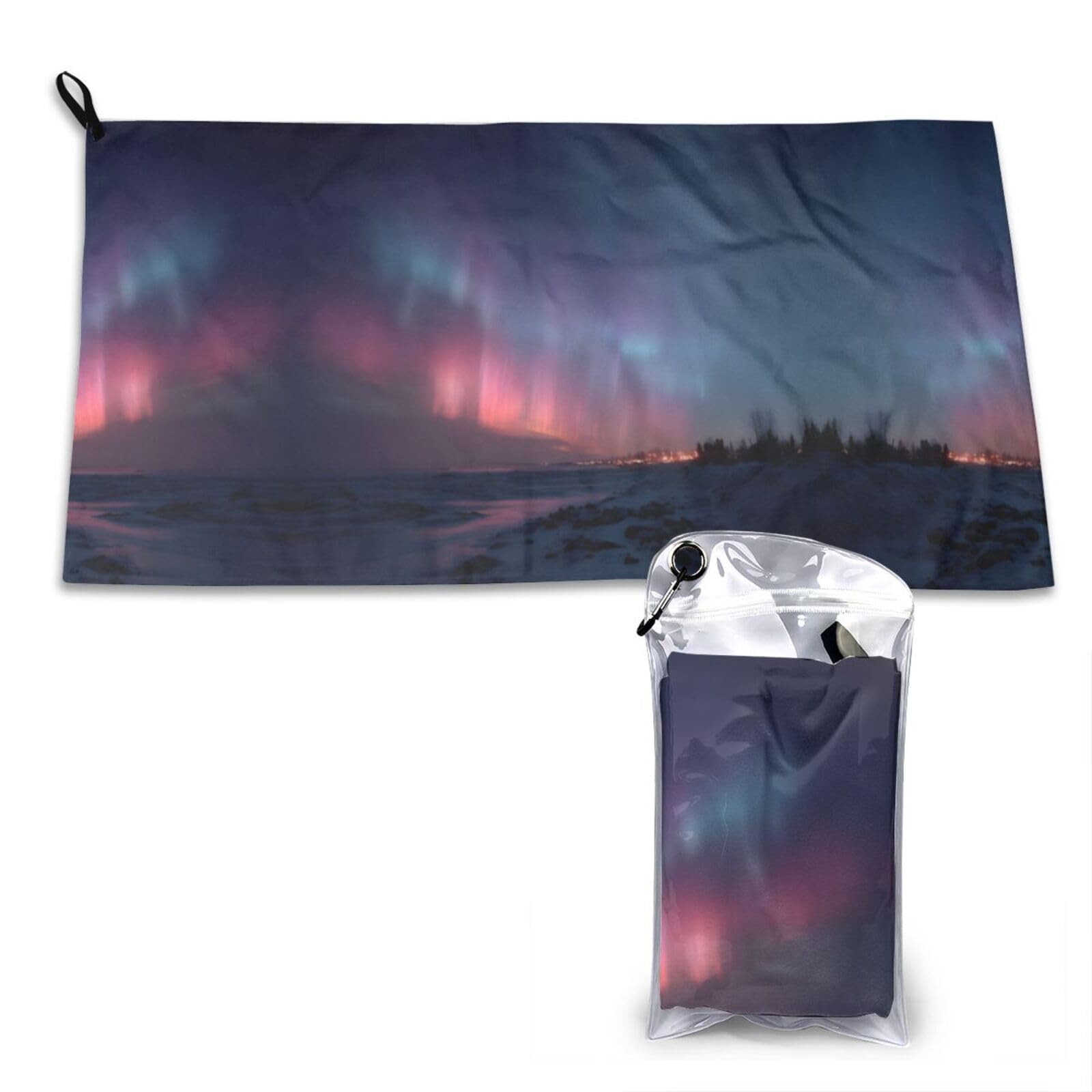 WXWJSHMGC Aurora Print Cooling Towel, Gym Towel,Cooling Towels For Neck, Soft Breathable Travel Cool Towel,Sports Towels For Gym,Camping