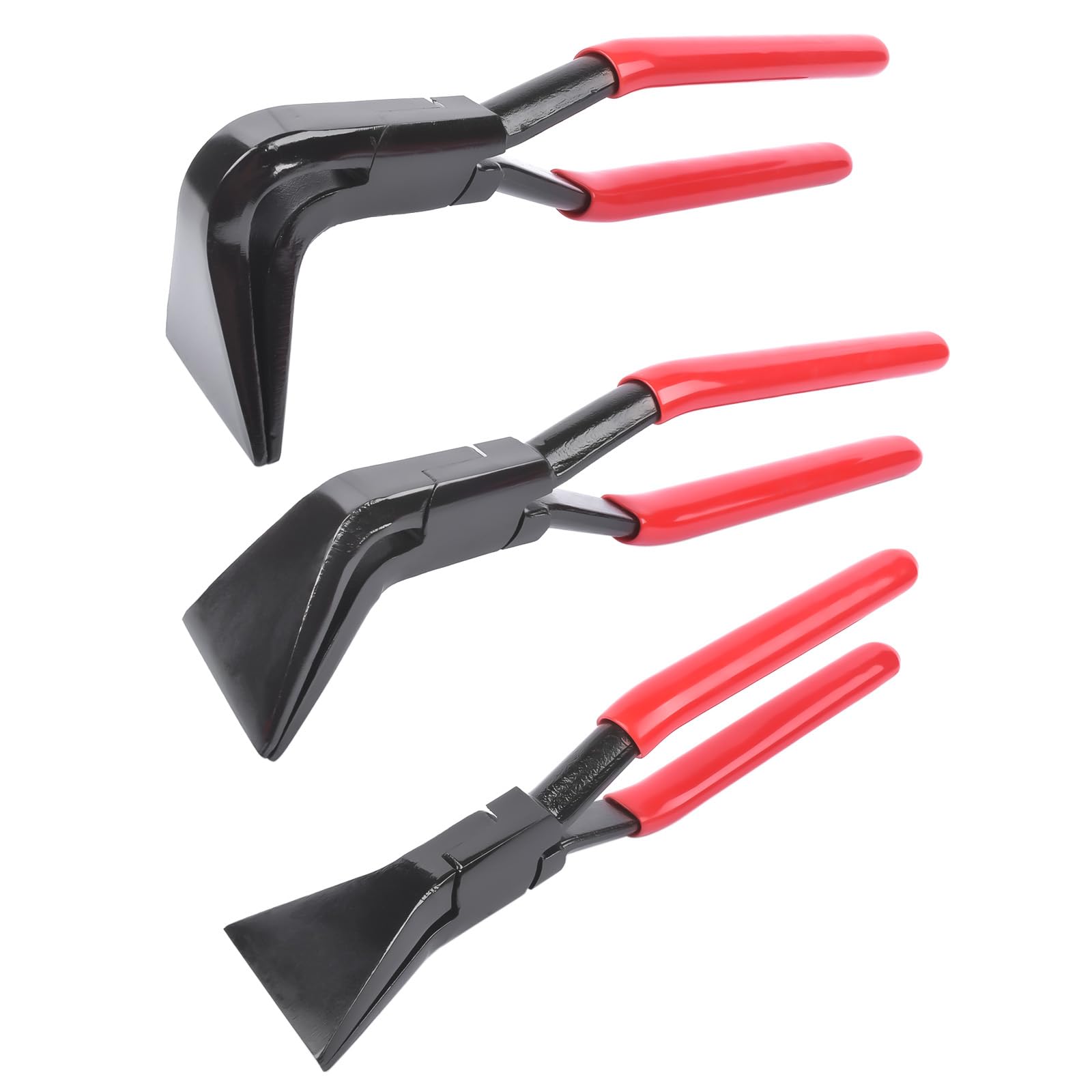 Bisenya Pince à plier Jeu de pinces à plier la tôle 3 pièces Pince à border droites 0°, 45° et 90°, acier au carbone noir bruni, rouge