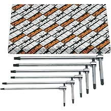 Beta 951TX/S6 Set of 6 Sliding THandle Torx Wrenches with Three Male Ends| T8-T300 |THandle for Torx Screws | Calibrated Precision Tips| Metric Torx Driver for Professional Mechanical Work