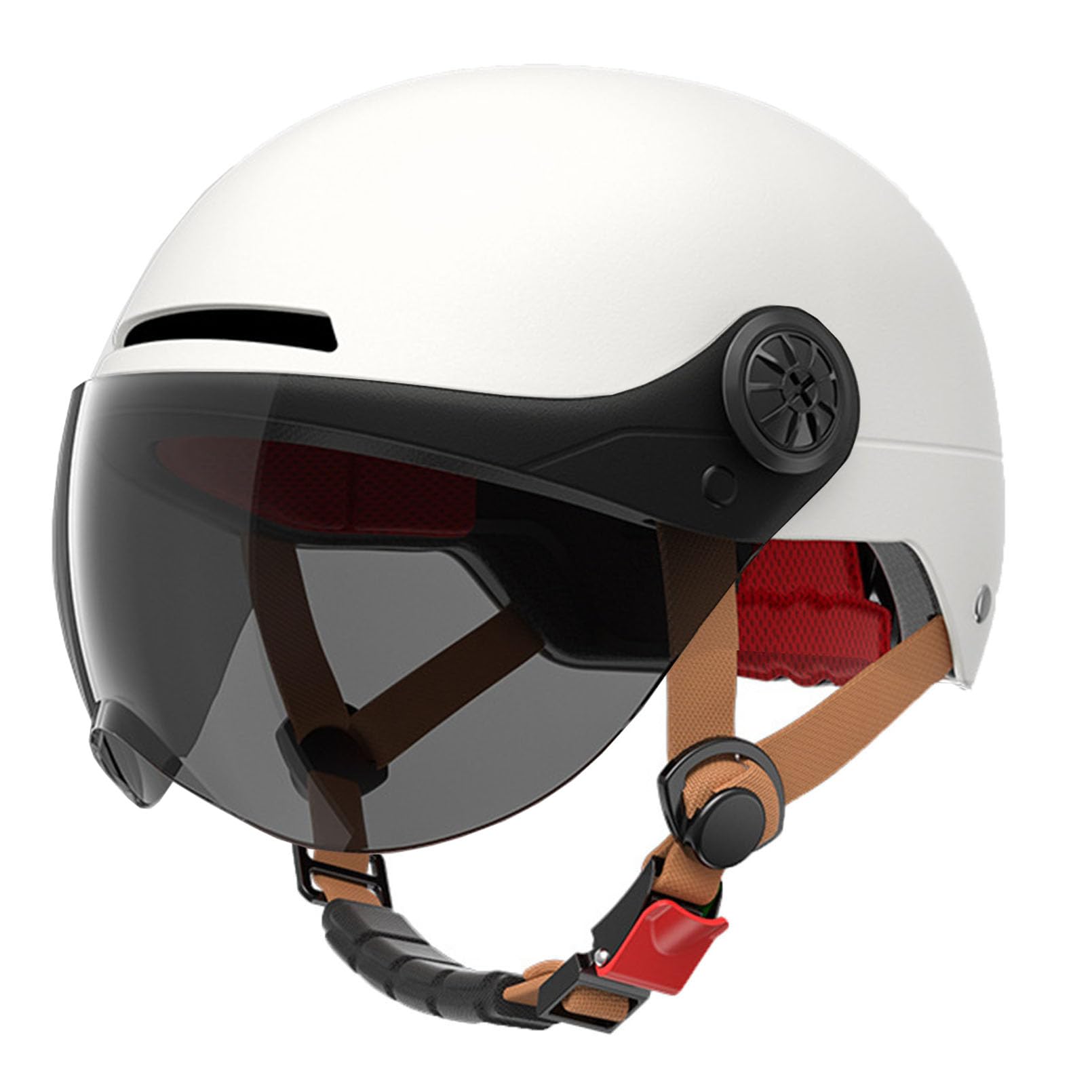 Casco de moto abierto JATIBOSH 3/4 con visera retro y ajuste de protección urbana M-XXL