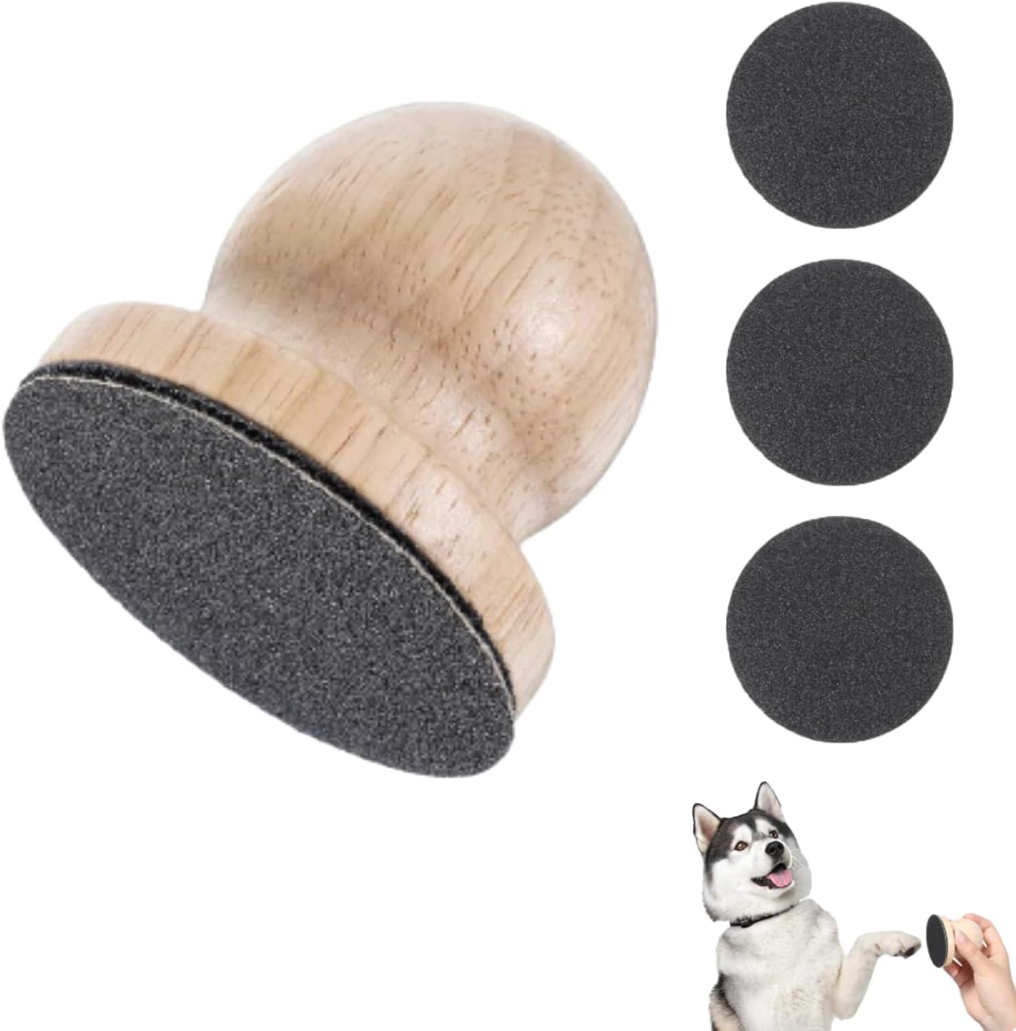 Dog Nail File, Dog Nail File with 3PCS Replaceable Filing Disc, Nail Grinder Board for Dogs & Cats, Natural Wood, Gentle Pet Nail Care Tool for Dogs and Cat