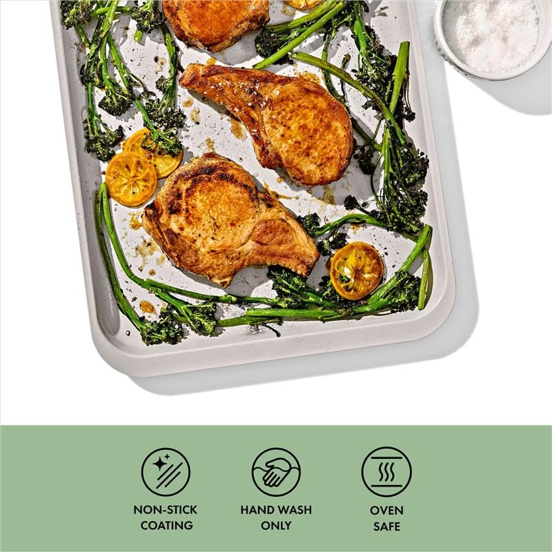 Image of OXO Good Grips Non-Stick Pro Ceramic Coated Metal Bakeware Half Sheet Pan - Basil, Ceramic Non-stick Baking Pans for Oven, Baking Sheet, Cookie Sheets for Oven