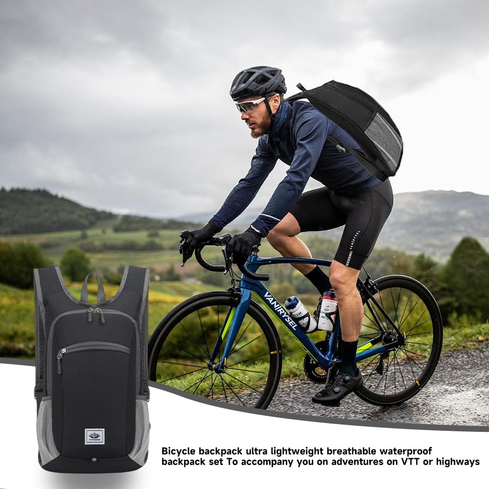 Zaino Da Bicicletta 15L Ultraleggero Protezione Antipioggia Impermeabile Mtb 610Ml Leggero Portabottiglie Bottiglia d'Acqua Per Ciclismo Sport Mountain Bike e Bambini