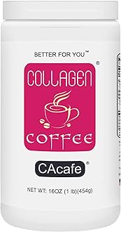 CAcafe Collagen Coffee, Unsweetened, Premium Collagen and Coconut Infused Colombian Coffee, 450 g (16 oz)