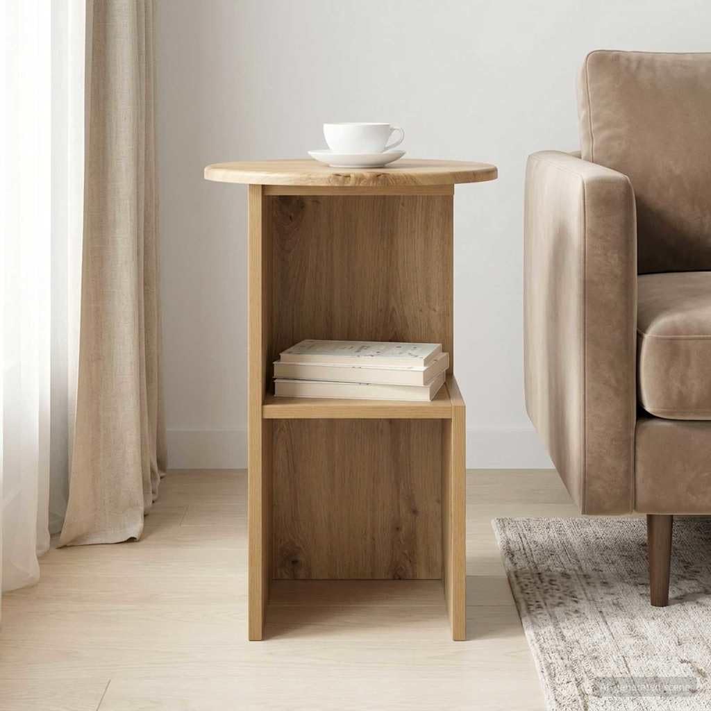 Table d'appoint en chêne Artisan au design épuré chic