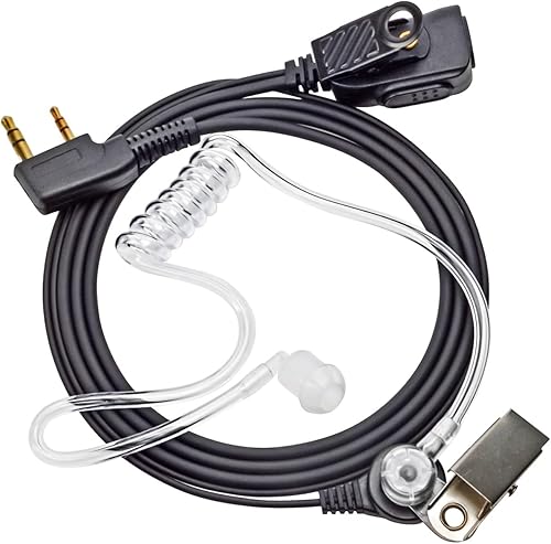 Auriculares Walkie-Talkie, auricular de radio con tubo acústico PTT Mic para Baofeng UV5R 666s 888S Kenwood Retevis H-777 Radio bidireccional HT