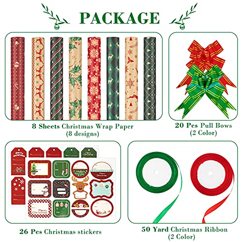 Whaline Carta da Regalo Natalizio Set,tra cui 8