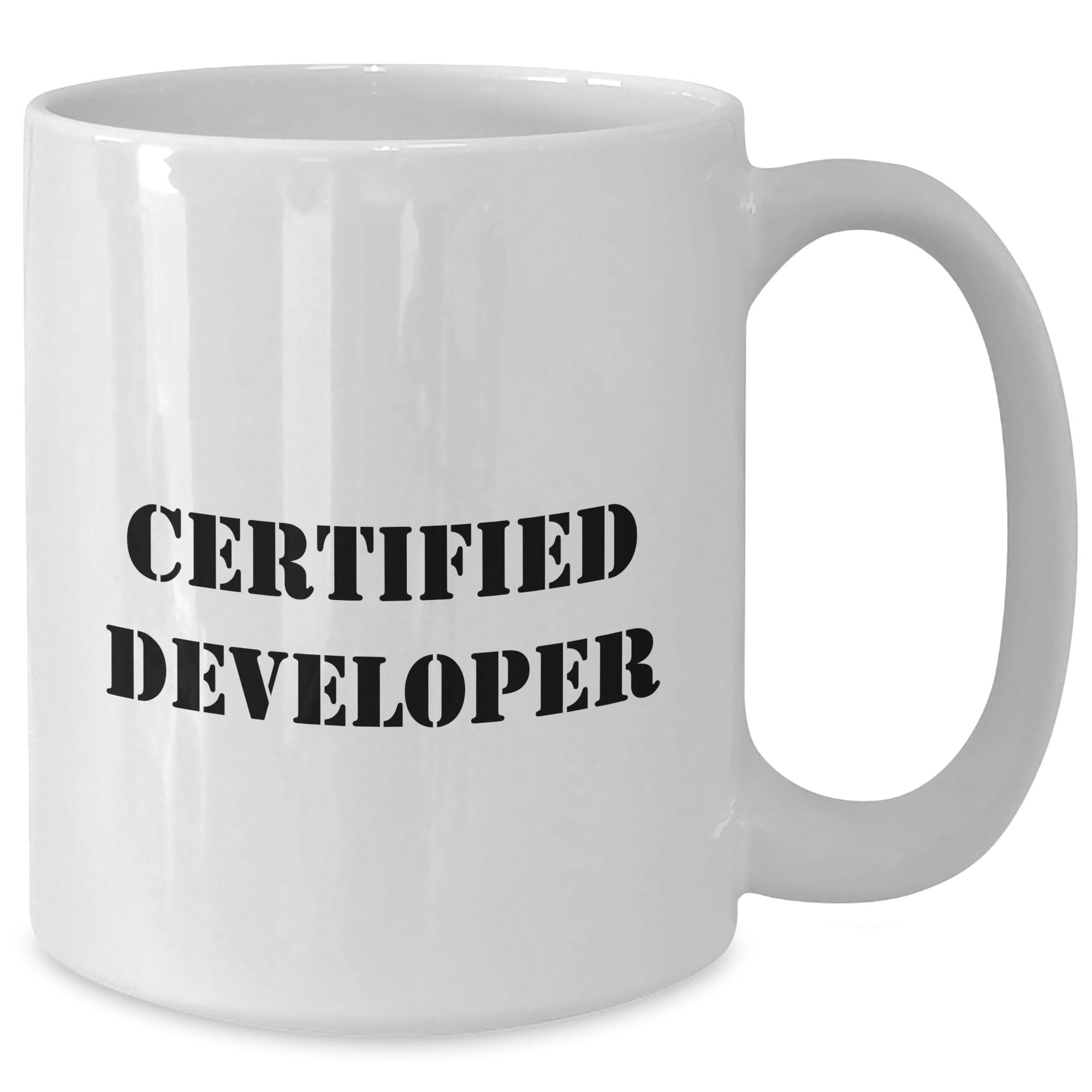 Developer Gifts from Friends and Family, Valentine's Unique Developer Mug, Certified Developer Quote
