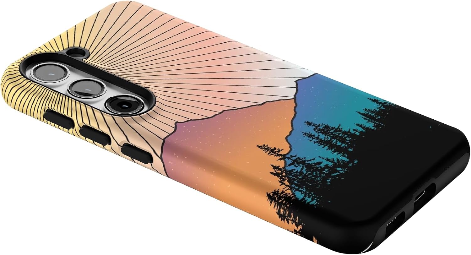 Casely Galaxy S23 Plus Case | Golden Hour | Mountain Sunset | Essential Slim Dual-Layer Protective Design