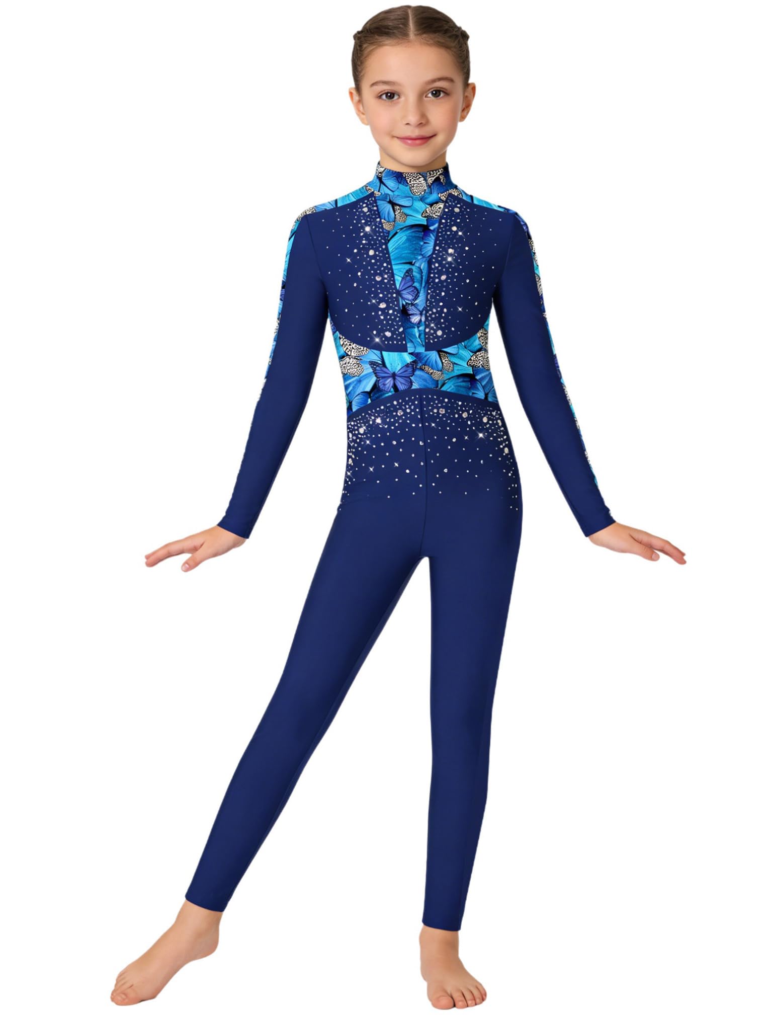 Agoky Body De Danza Niña Mono De Ballet Gimnasia Maillot Ballet De Manga Larga Mono Patinaje Artístico Body Deportivo Disfraz De Bailarina
