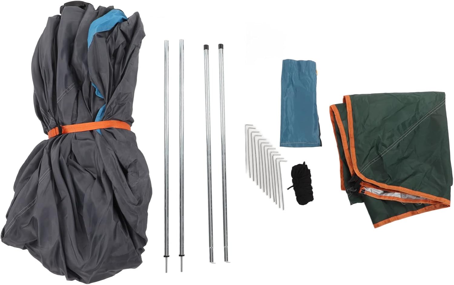 4 Persons Camping Tent,4 Doors Waterproof Windproof Block Mosquito Automatic Instant Setup,Includes Rain Fly And Carrying Bag,For Hiking